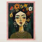 Floral Woman Portrait Wall Art Print-Skudaboo