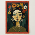 Floral Woman Portrait Wall Art Print-Skudaboo