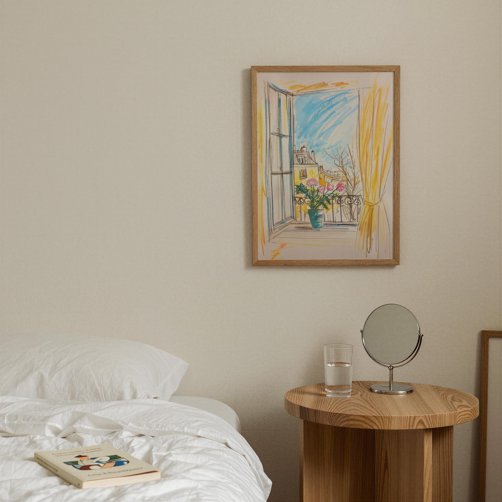 Pastel Cityscape Wall Art Print-Skudaboo