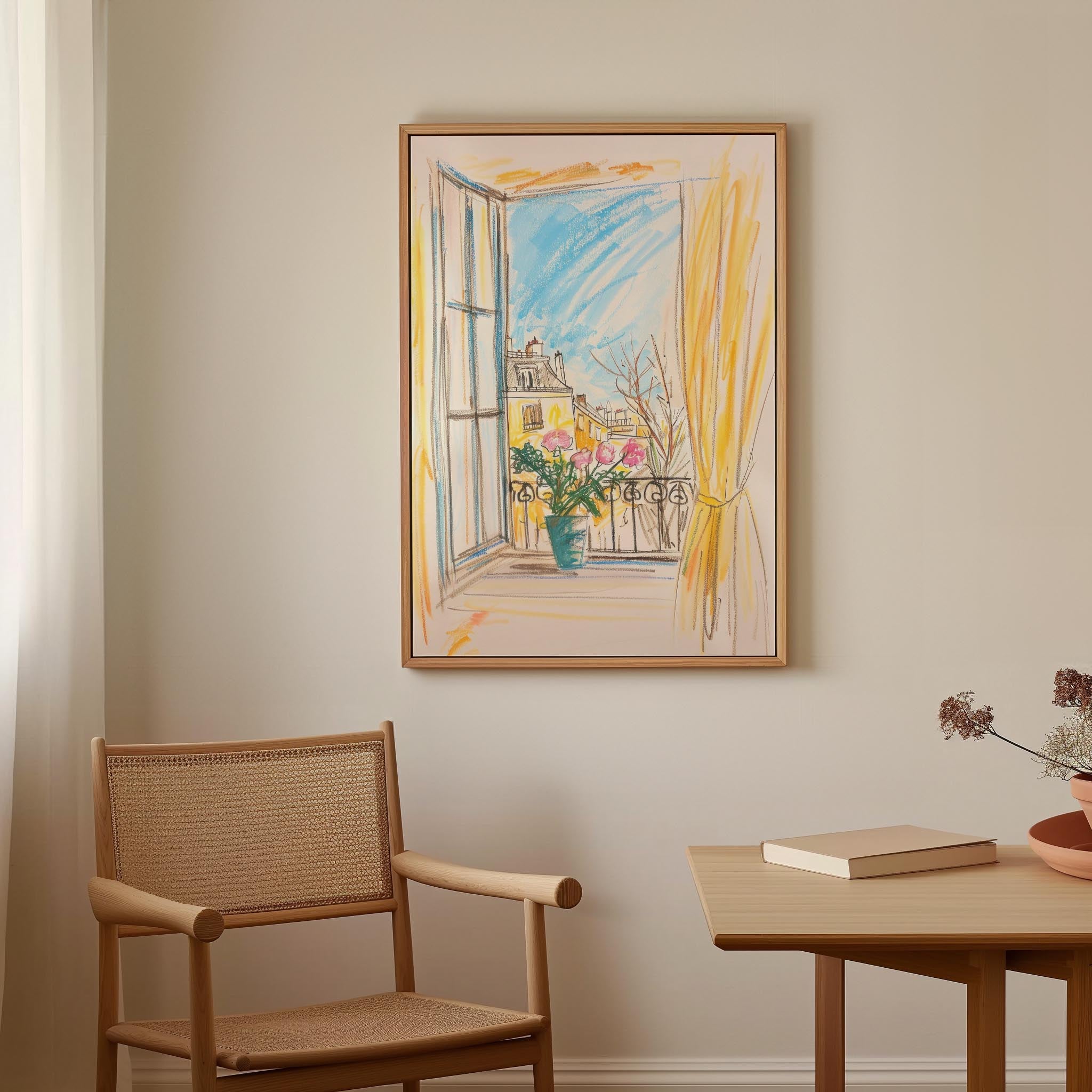Pastel Cityscape Wall Art Print-Skudaboo