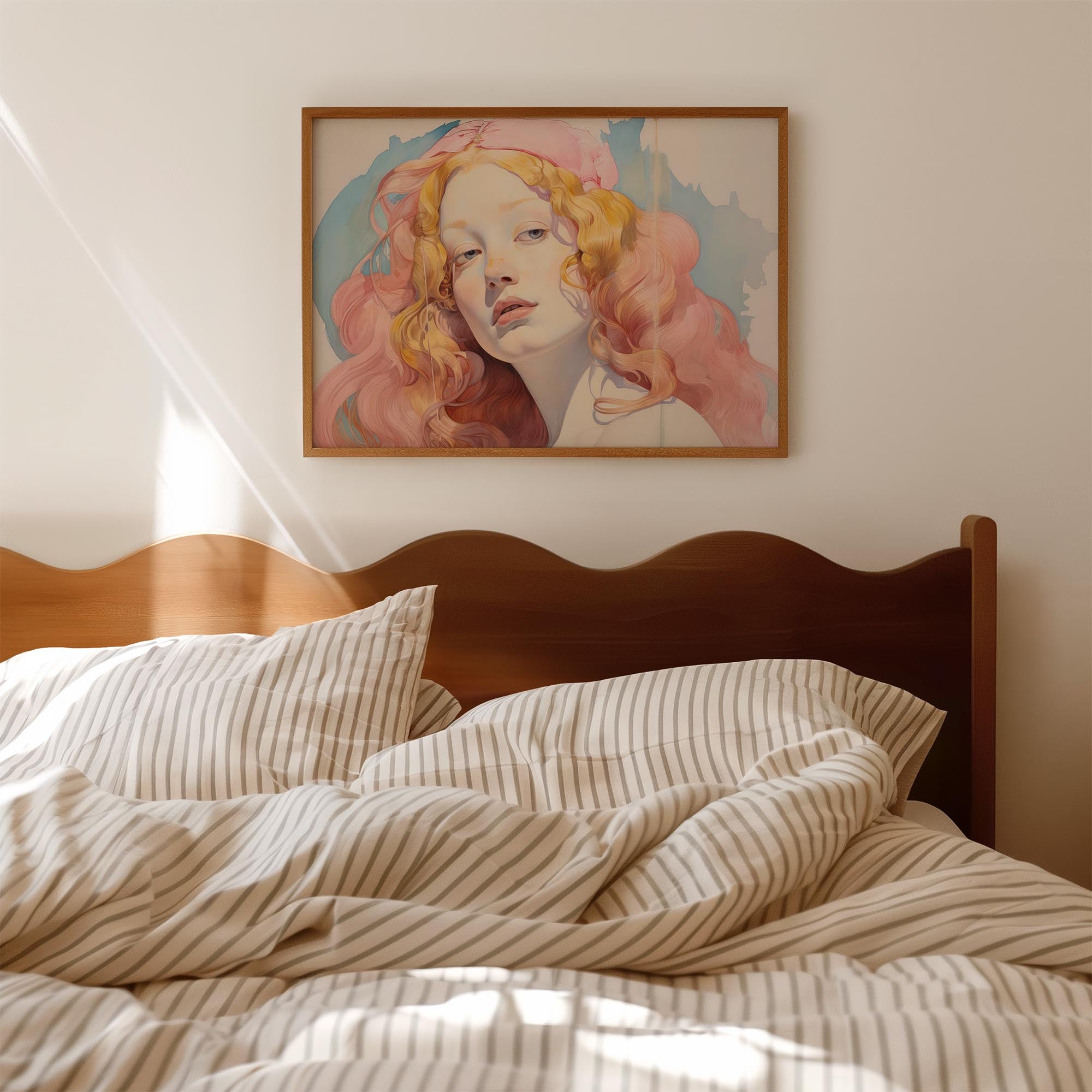 Romantic Feminine Portrait Wall Art Print-Skudaboo