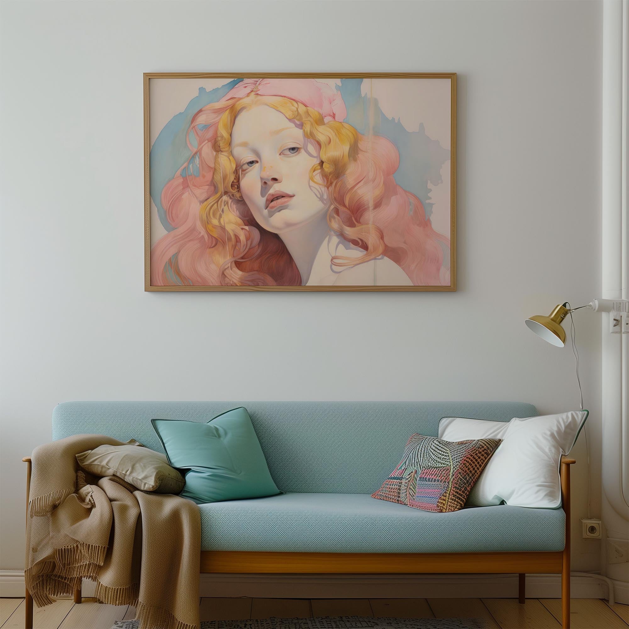 Romantic Feminine Portrait Wall Art Print-Skudaboo