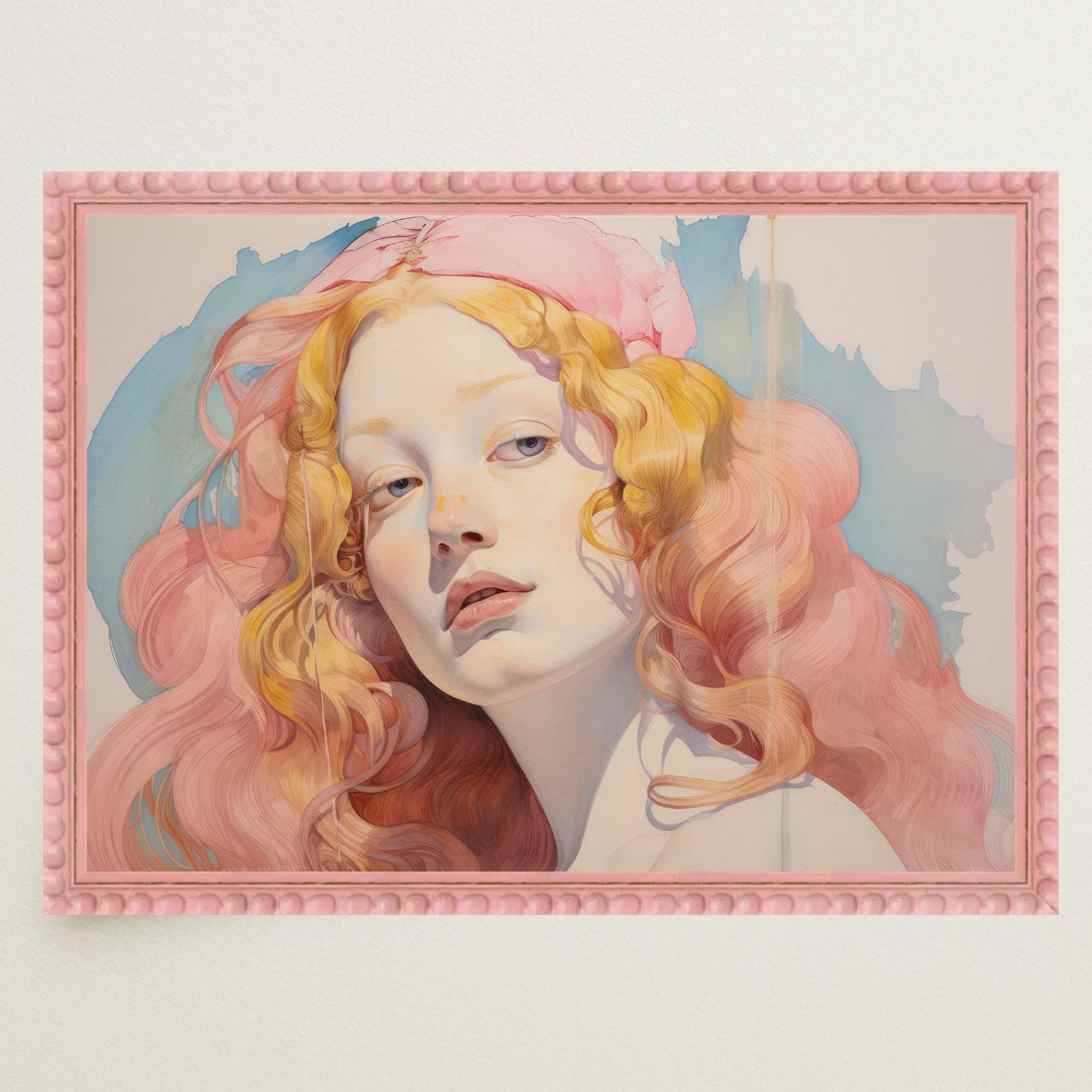 Romantic Feminine Portrait Wall Art Print-Skudaboo