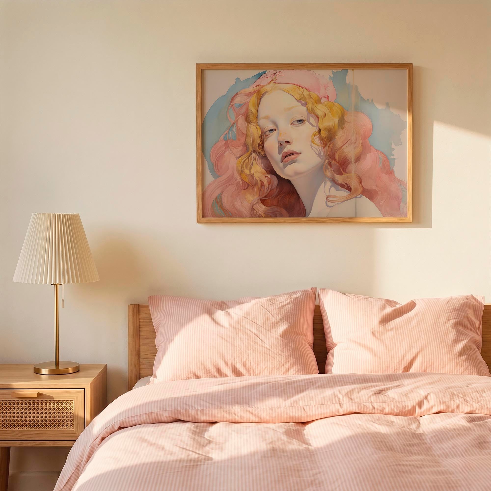 Romantic Feminine Portrait Wall Art Print-Skudaboo