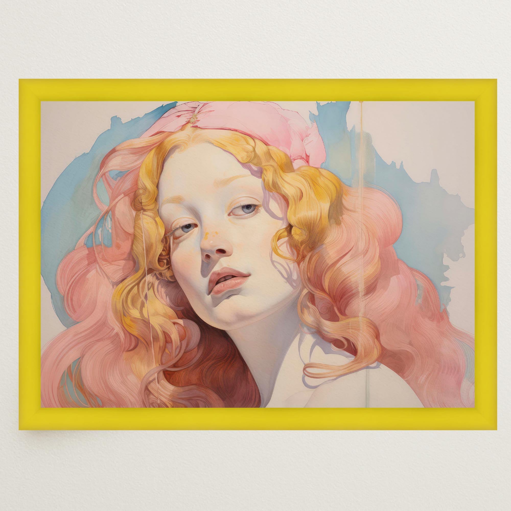 Romantic Feminine Portrait Wall Art Print-Skudaboo
