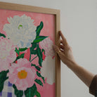 Pink Floral Vase Still Life Wall Art Print-Skudaboo