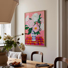 Pink Floral Vase Still Life Wall Art Print-Skudaboo