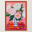 Pink Floral Vase Still Life Wall Art Print-Skudaboo