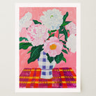 Pink Floral Vase Still Life Wall Art Print-Skudaboo
