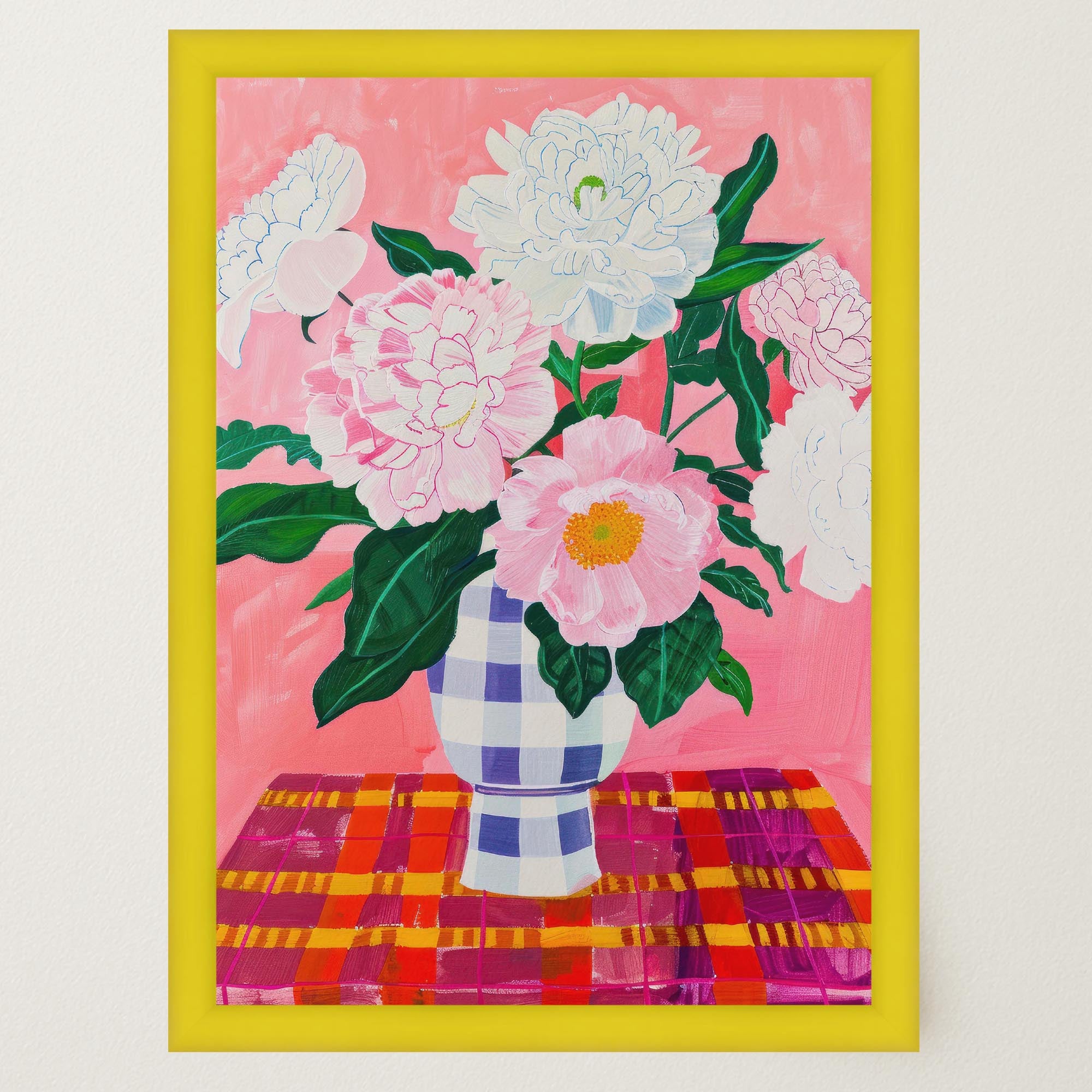 Pink Floral Vase Still Life Wall Art Print-Skudaboo