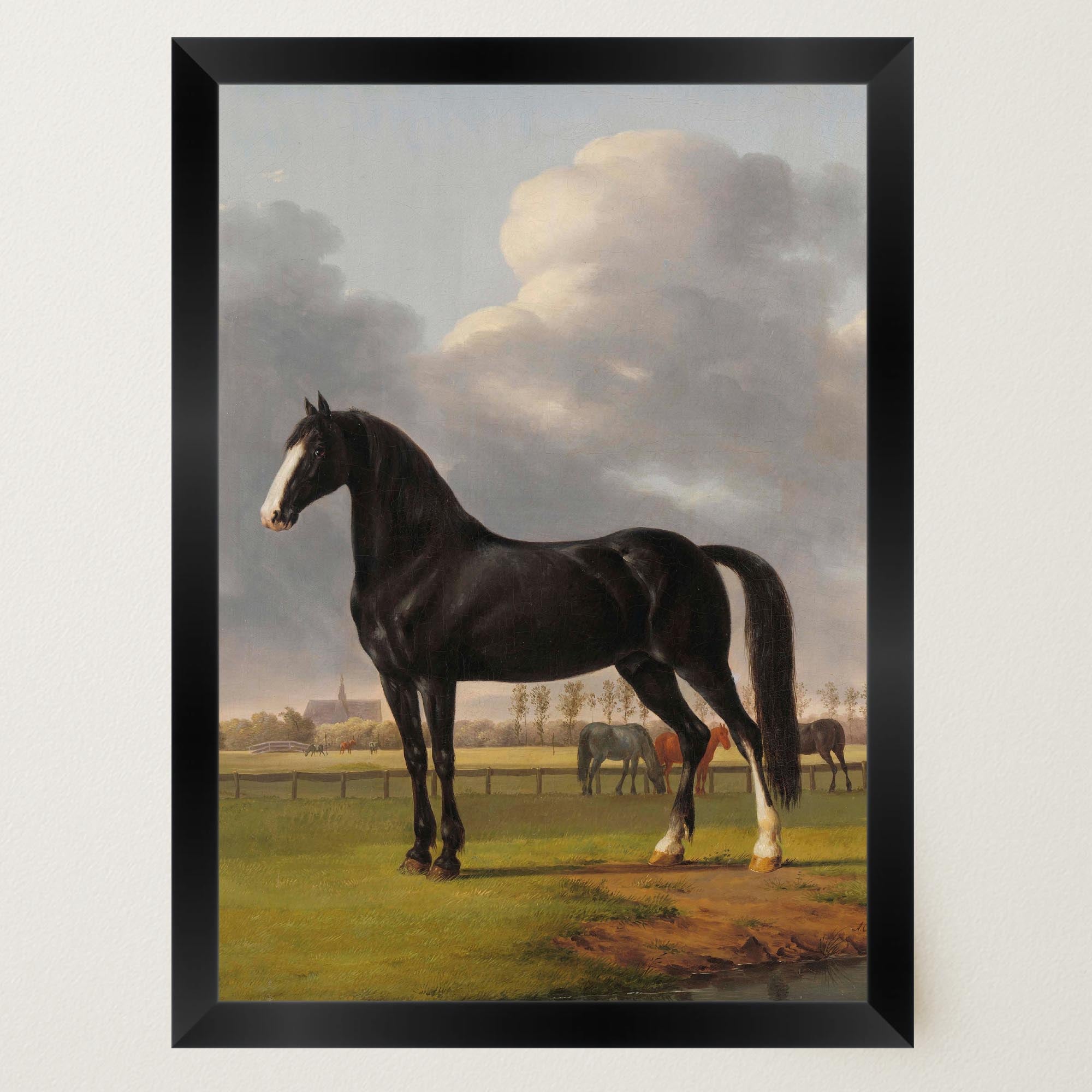Vintage Horse Portrait Art Print-Skudaboo