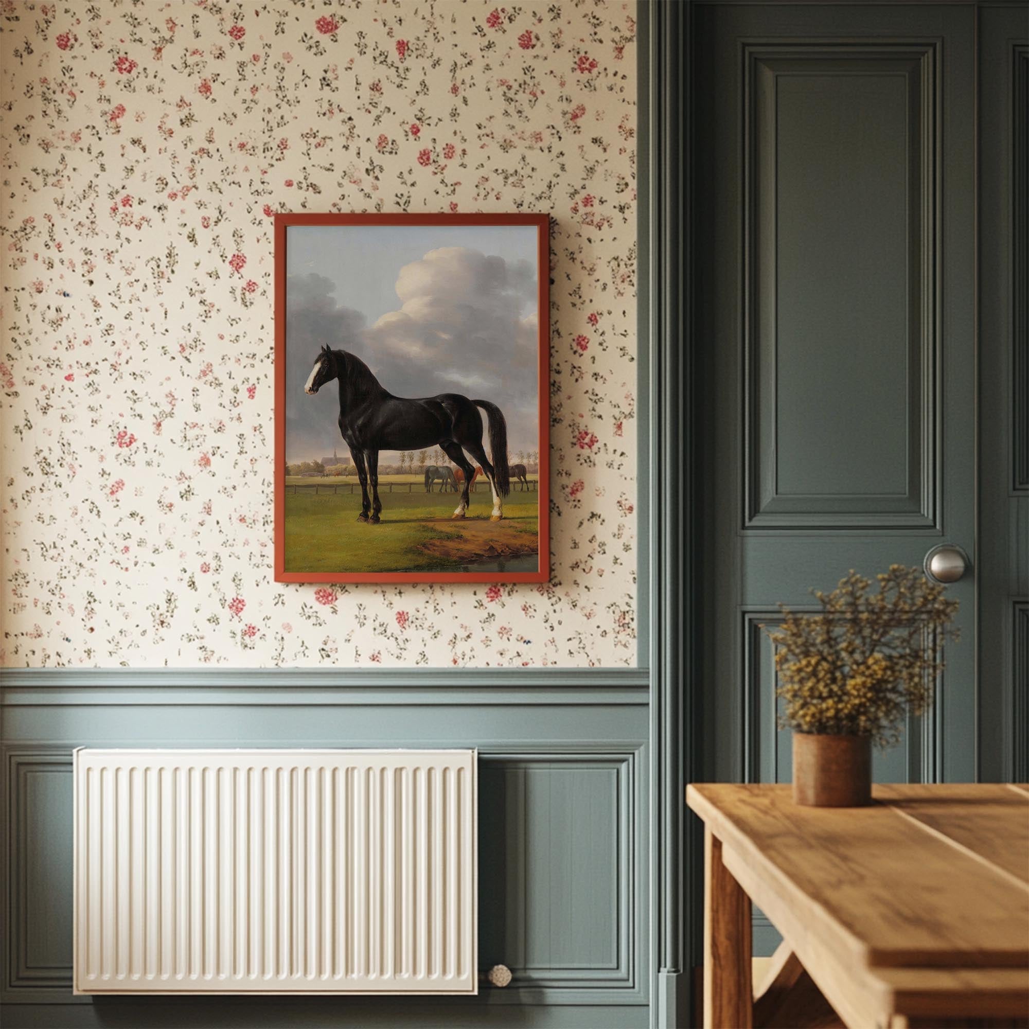 Vintage Horse Portrait Art Print-Skudaboo