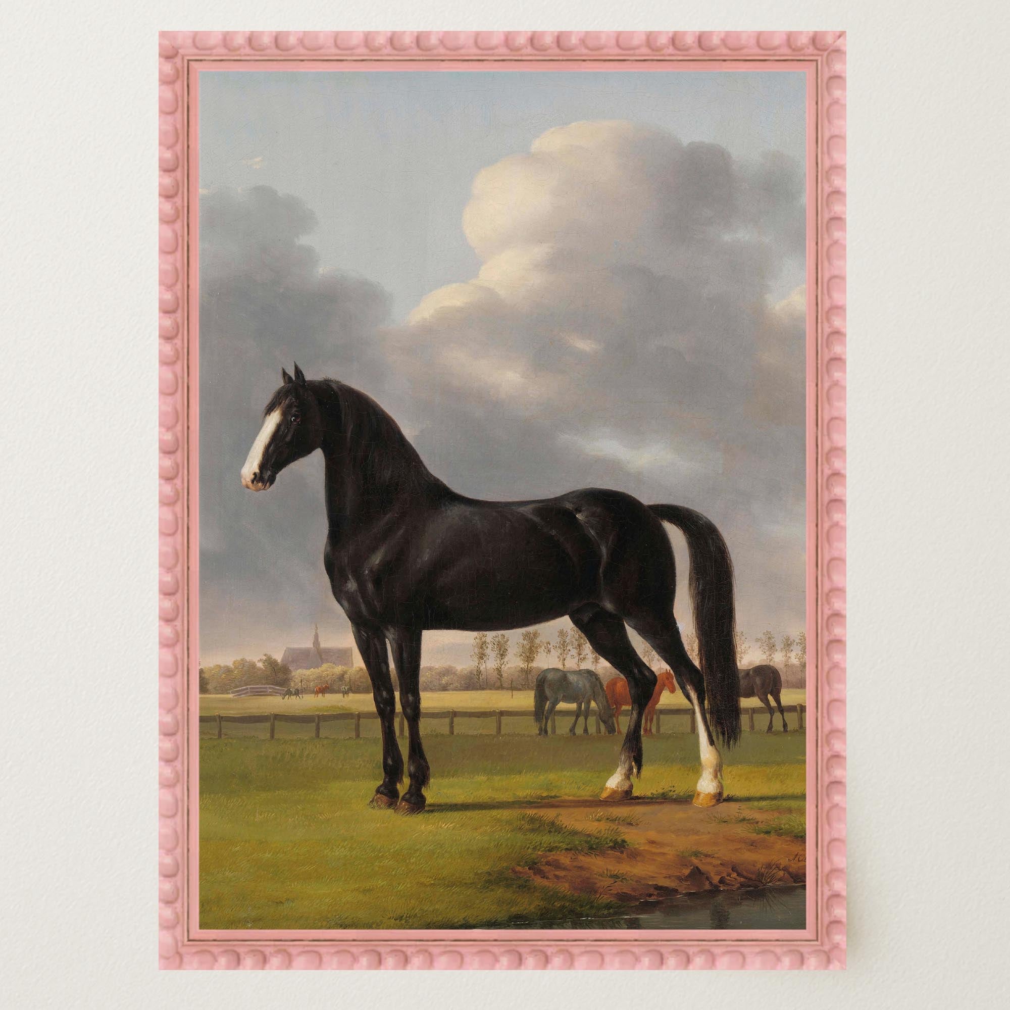Vintage Horse Portrait Art Print-Skudaboo