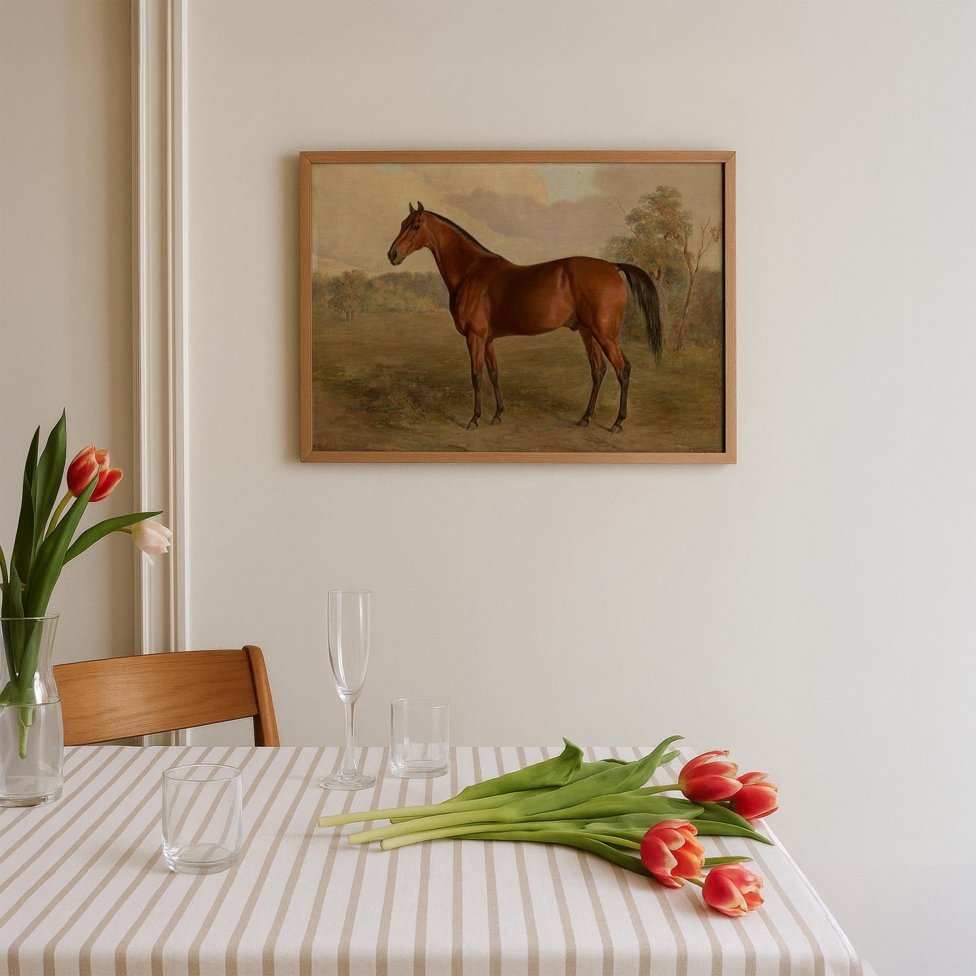 Vintage Horse Portrait Art Print-Skudaboo