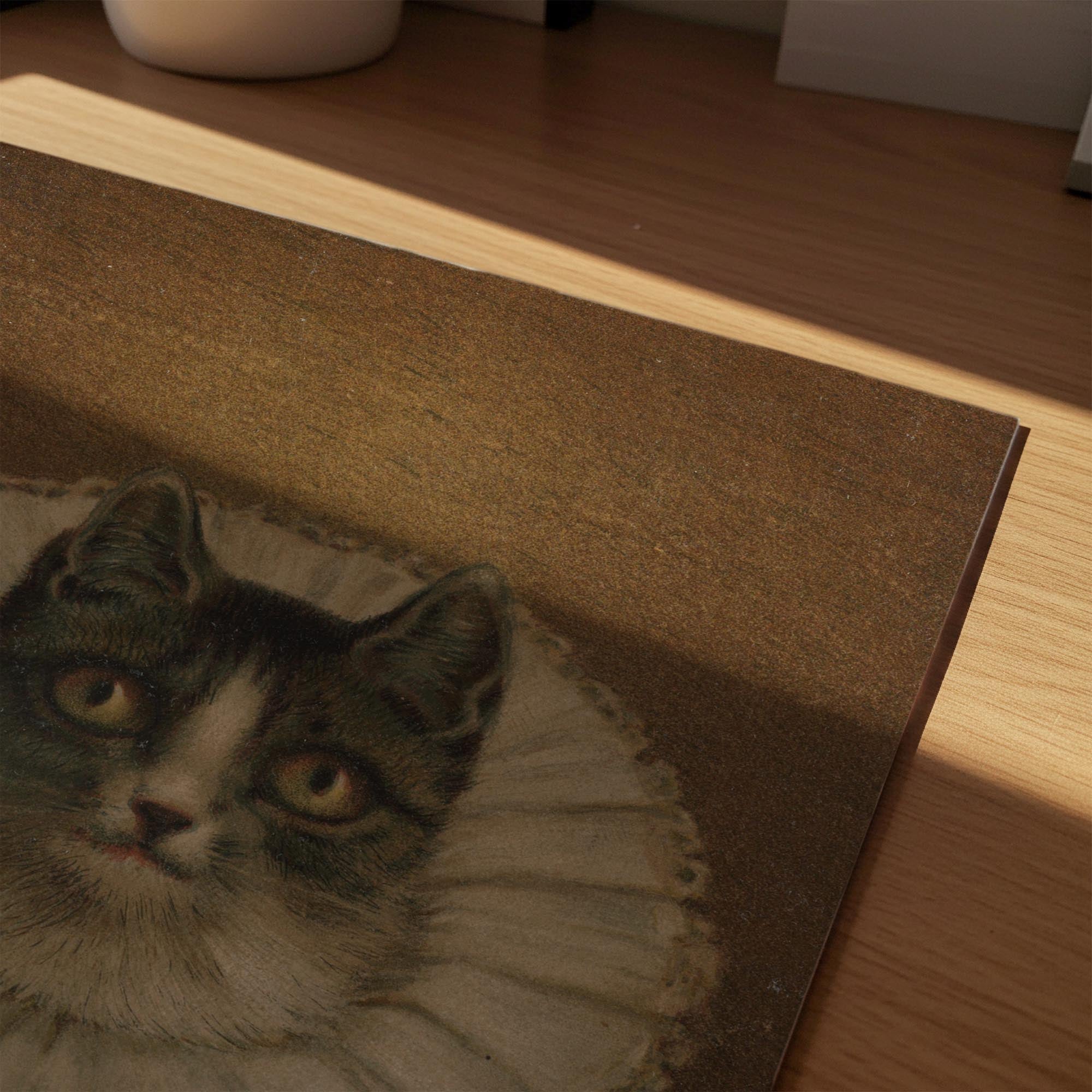 Victorian Cat Portrait Vintage Wall Art Print-Skudaboo