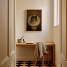 Victorian Cat Portrait Vintage Wall Art Print-Skudaboo