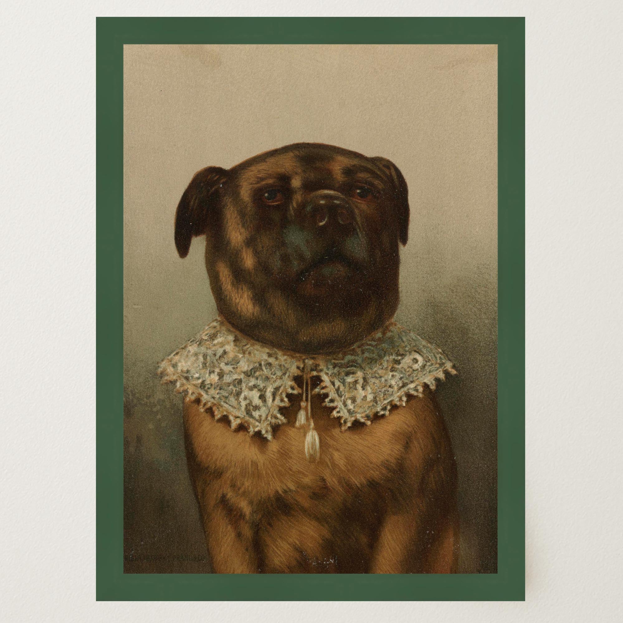 Vintage Dog Portrait Illustration Wall Art Print-Skudaboo