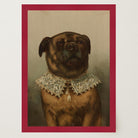 Vintage Dog Portrait Illustration Wall Art Print-Skudaboo