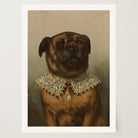 Vintage Dog Portrait Illustration Wall Art Print-Skudaboo