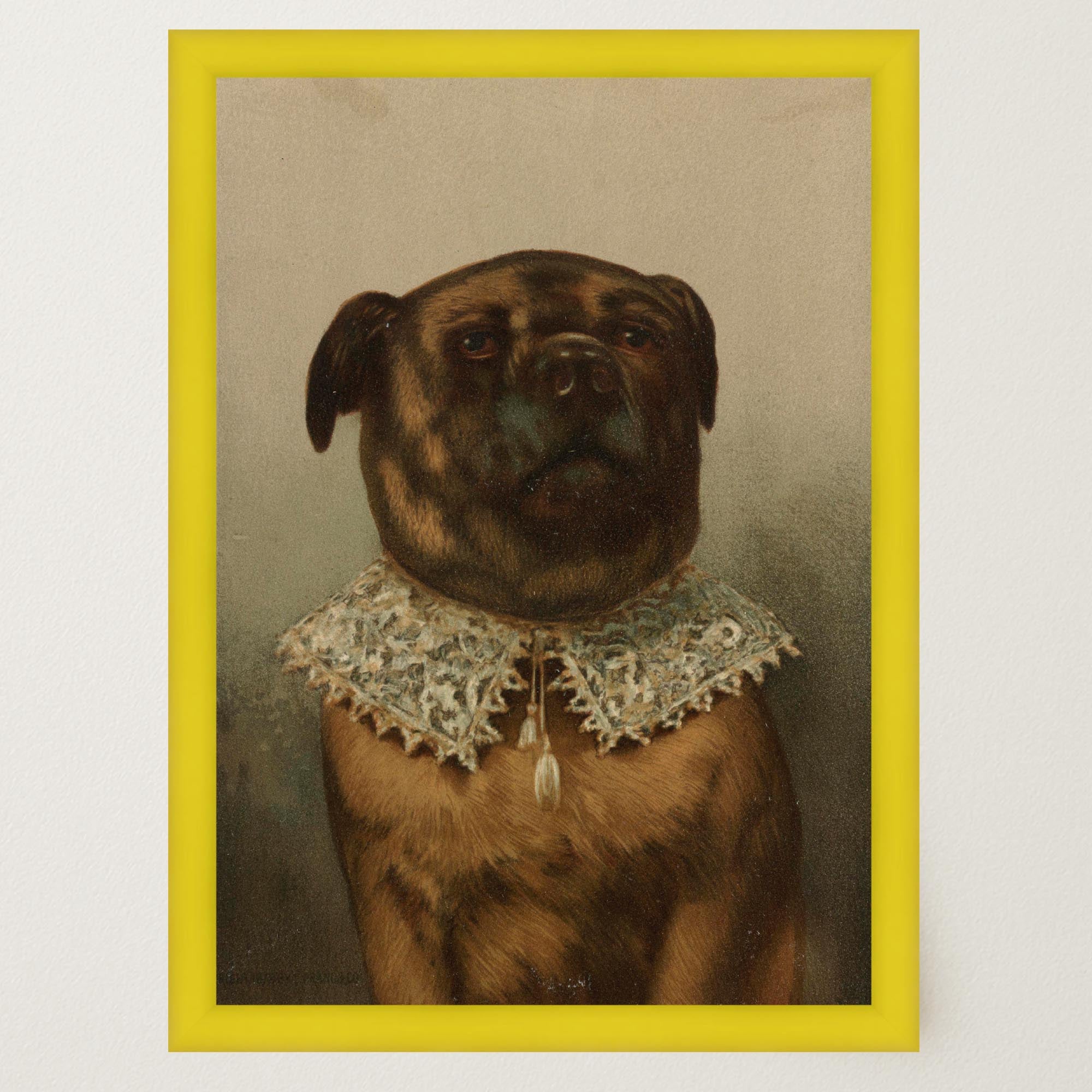 Vintage Dog Portrait Illustration Wall Art Print-Skudaboo