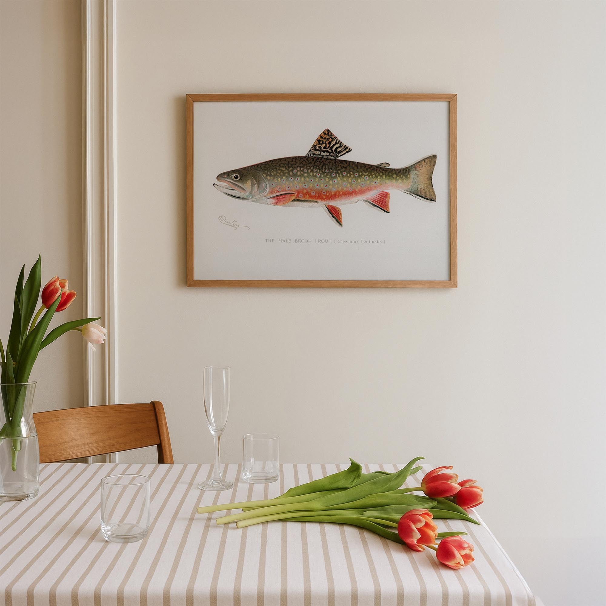 Brook Trout Fish Vintage Wall Art Print-Skudaboo