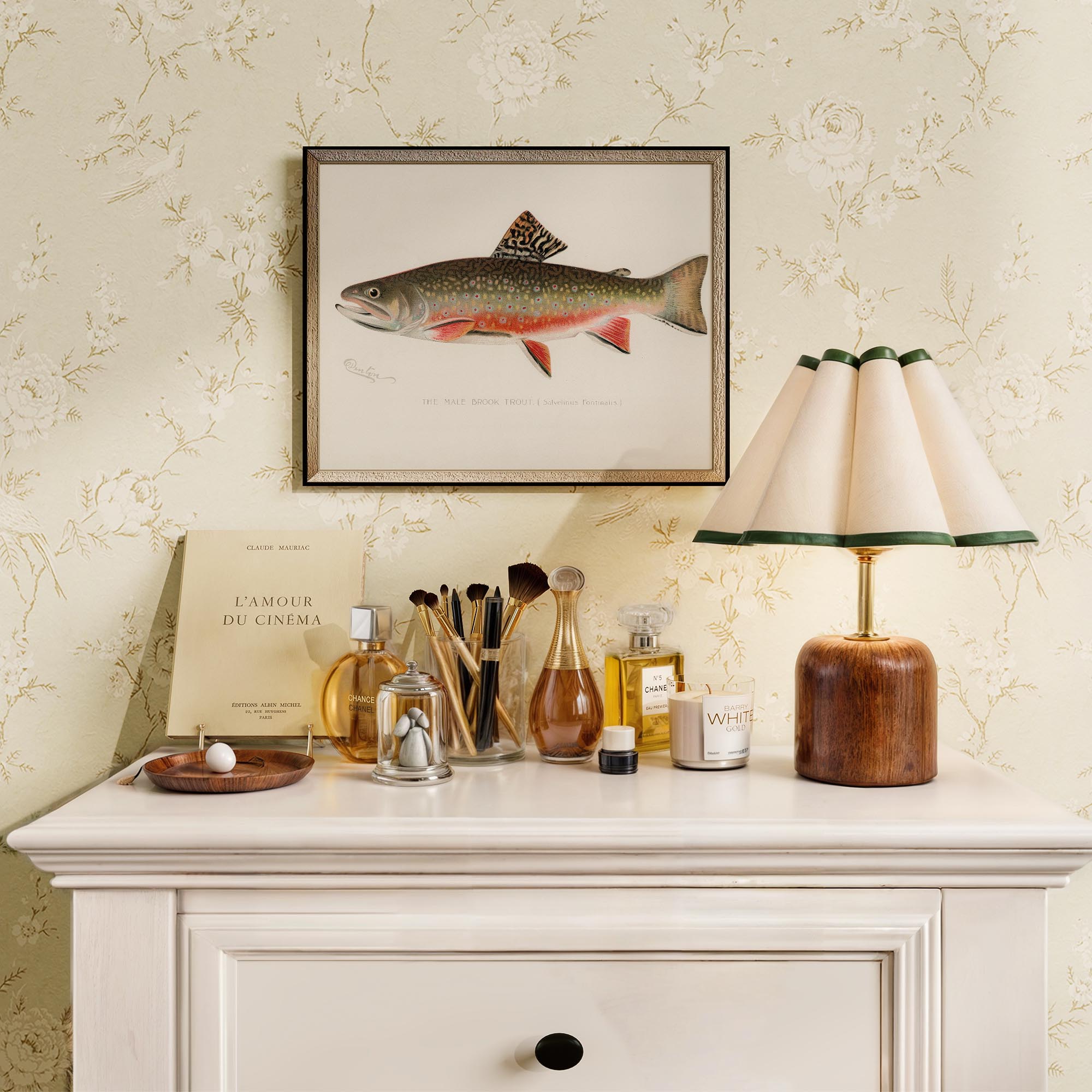 Brook Trout Fish Vintage Wall Art Print-Skudaboo
