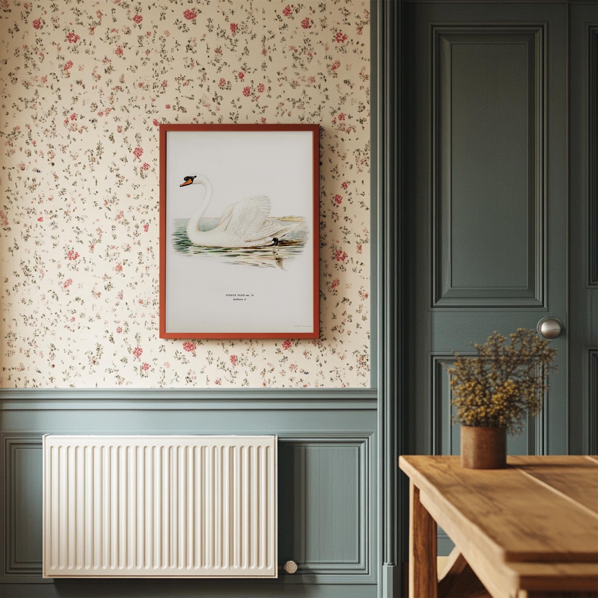 Swan Vintage Bird Illustration Wall Art Print-Skudaboo