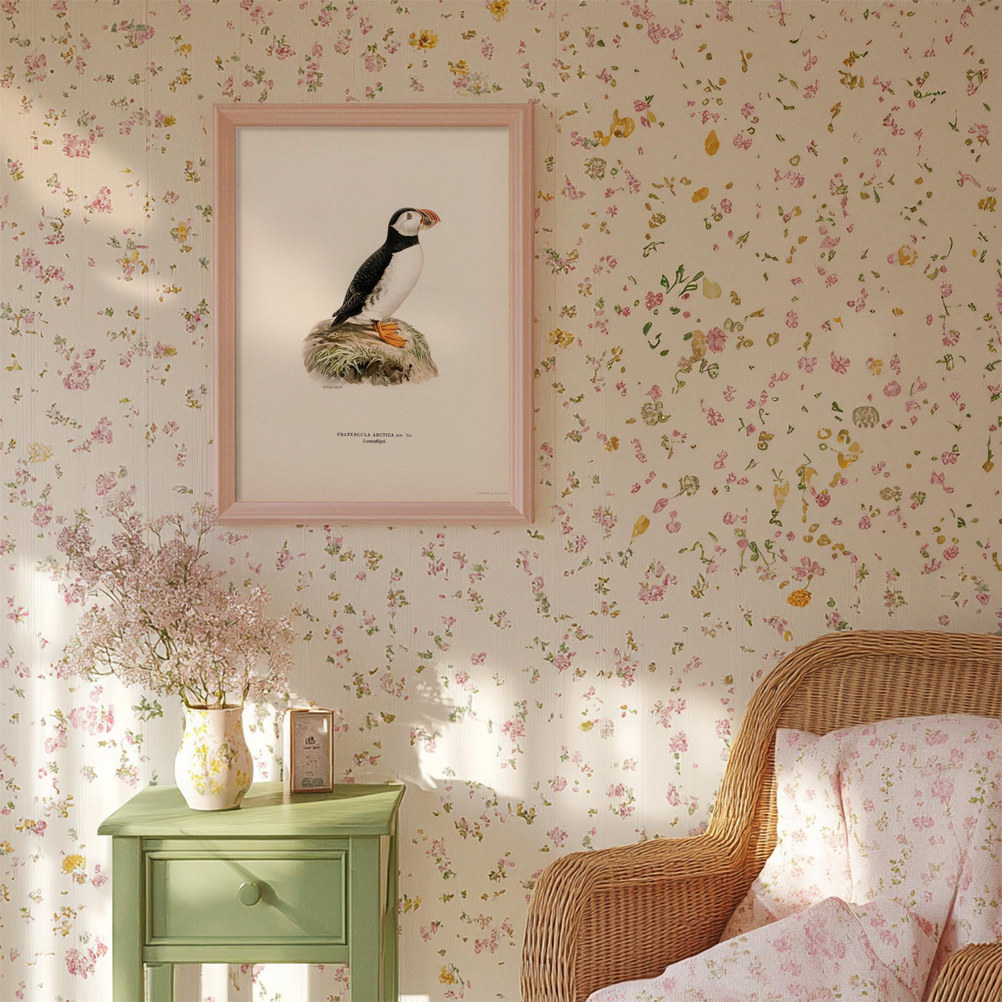 Atlantic Puffin Vintage Bird Wall Art Print-Skudaboo