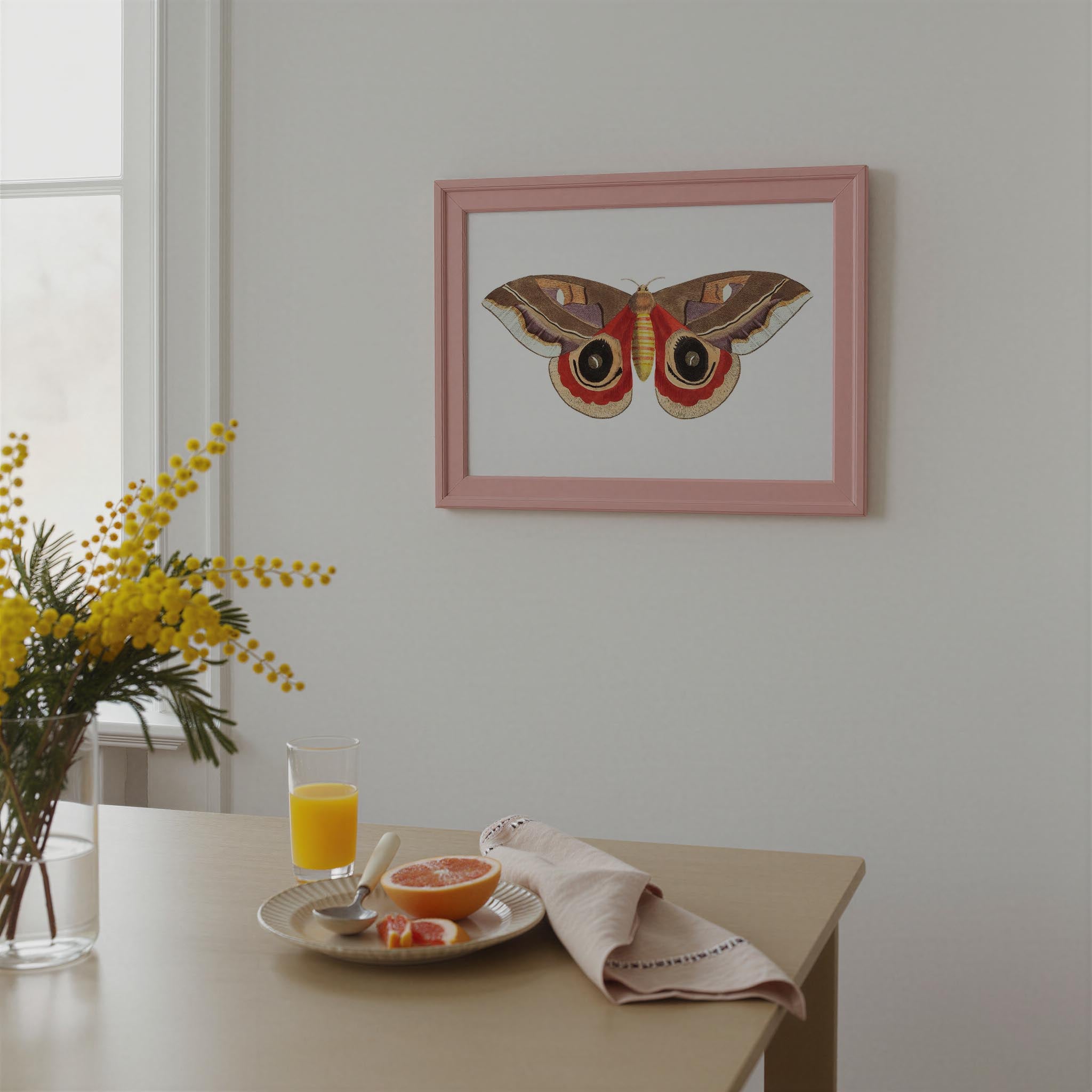 Vintage Moth Illustration Wall Art Print-Skudaboo