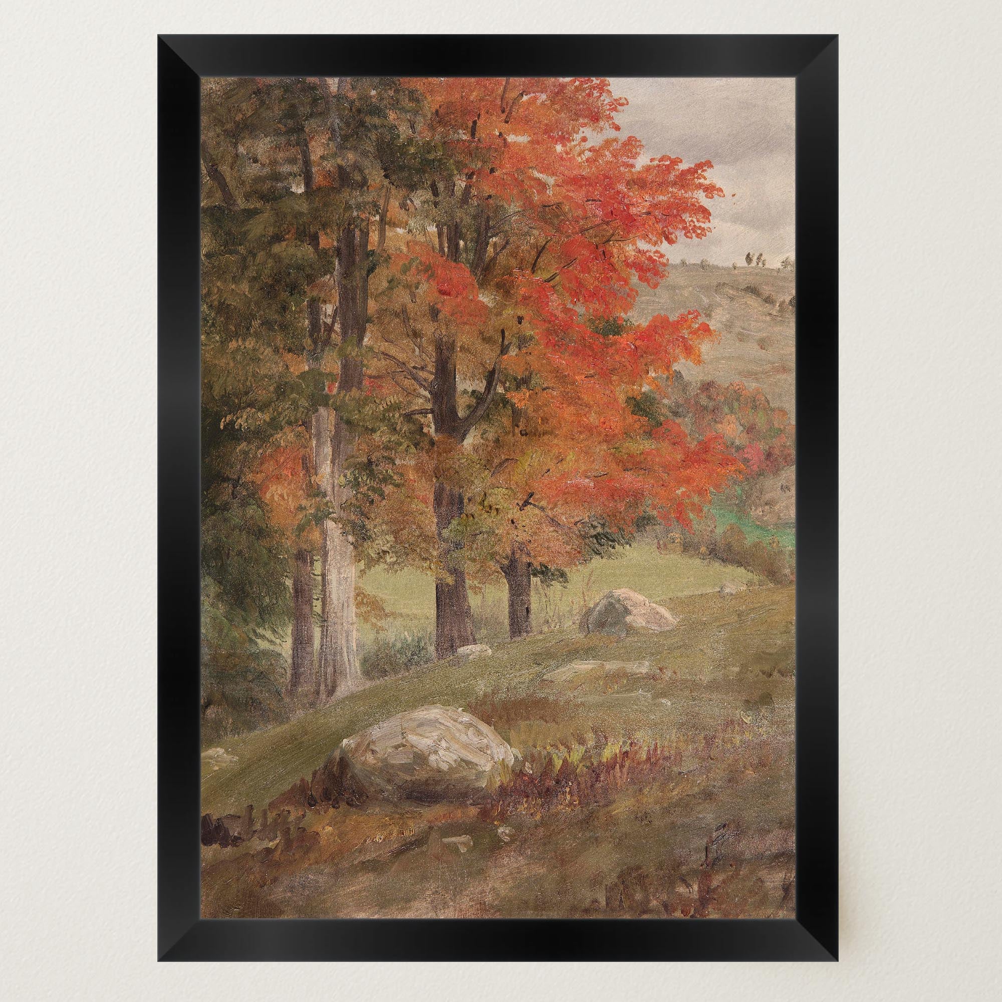Autumn Woodland Vintage Landscape Wall Art Print-Skudaboo