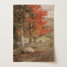 Autumn Woodland Vintage Landscape Wall Art Print-Skudaboo