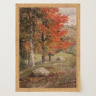 Autumn Woodland Vintage Landscape Wall Art Print-Skudaboo