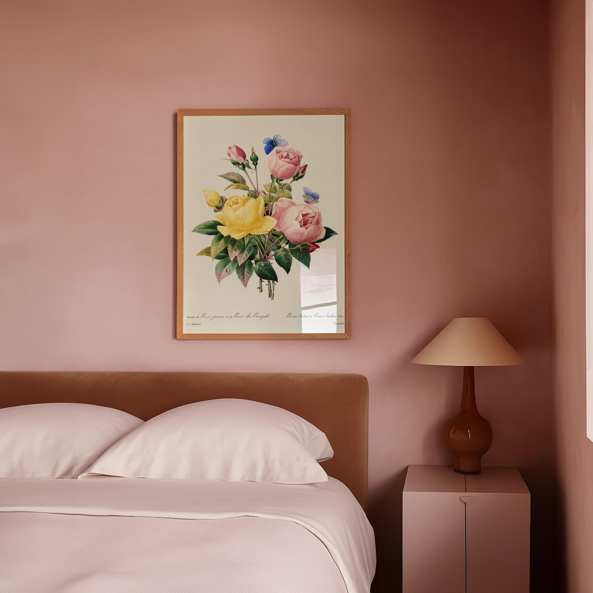 Vintage Rose Botanical Wall Art Print-Skudaboo