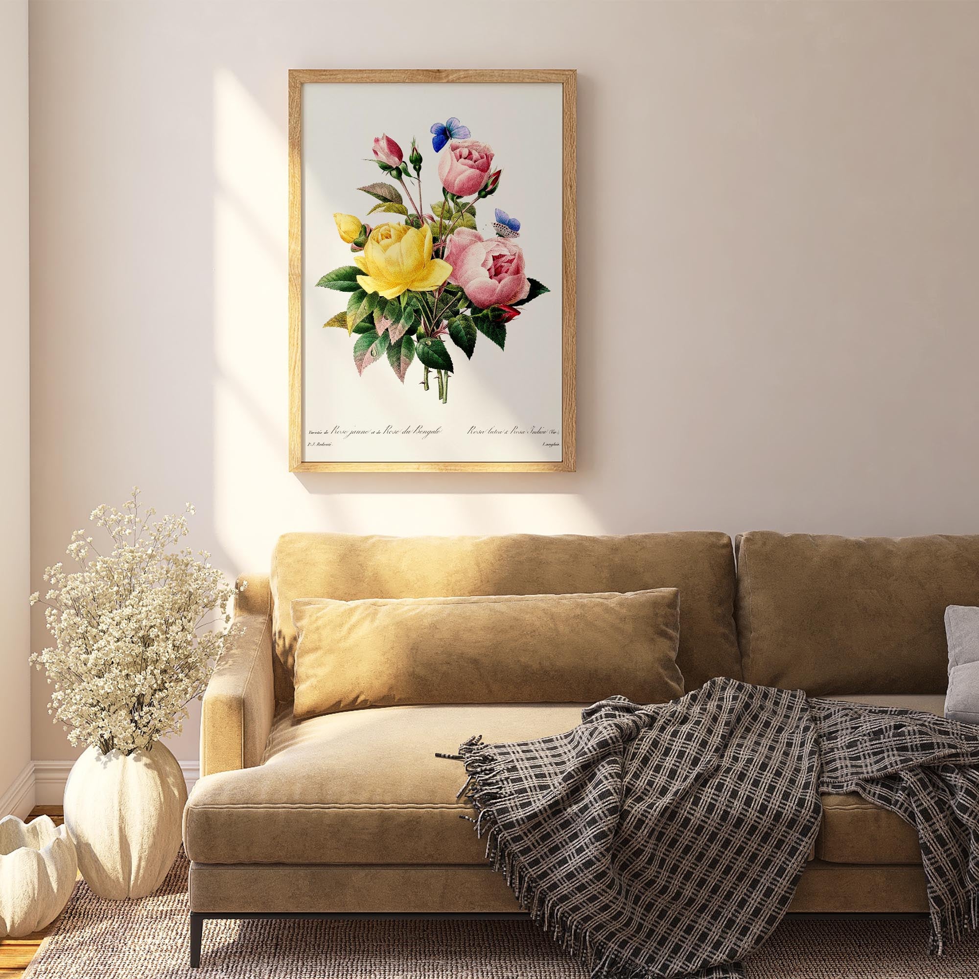 Vintage Rose Botanical Wall Art Print-Skudaboo