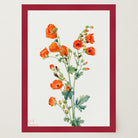 Red Poppy Flower Vintage Botanical Wall Art Print-Skudaboo