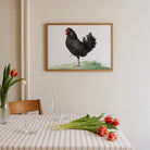 Black Chicken Vintage Bird Illustration Wall Art Print-Skudaboo