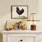 Black Chicken Vintage Bird Illustration Wall Art Print-Skudaboo