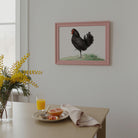 Black Chicken Vintage Bird Illustration Wall Art Print-Skudaboo