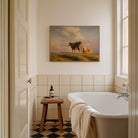 Cows in Open Field Vintage Landscape Print-Skudaboo