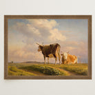Cows in Open Field Vintage Landscape Print-Skudaboo