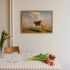Cows in Open Field Vintage Landscape Print-Skudaboo