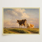 Cows in Open Field Vintage Landscape Print-Skudaboo