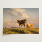 Cows in Open Field Vintage Landscape Print-Skudaboo