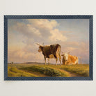 Cows in Open Field Vintage Landscape Print-Skudaboo
