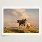 Cows in Open Field Vintage Landscape Print-Skudaboo