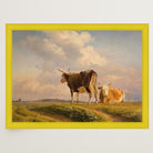 Cows in Open Field Vintage Landscape Print-Skudaboo