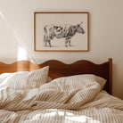 Cow Vintage Sketch Wall Art Print-Skudaboo