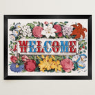 Welcome Floral Vintage Wall Art Print-Skudaboo