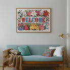 Welcome Floral Vintage Wall Art Print-Skudaboo