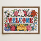 Welcome Floral Vintage Wall Art Print-Skudaboo